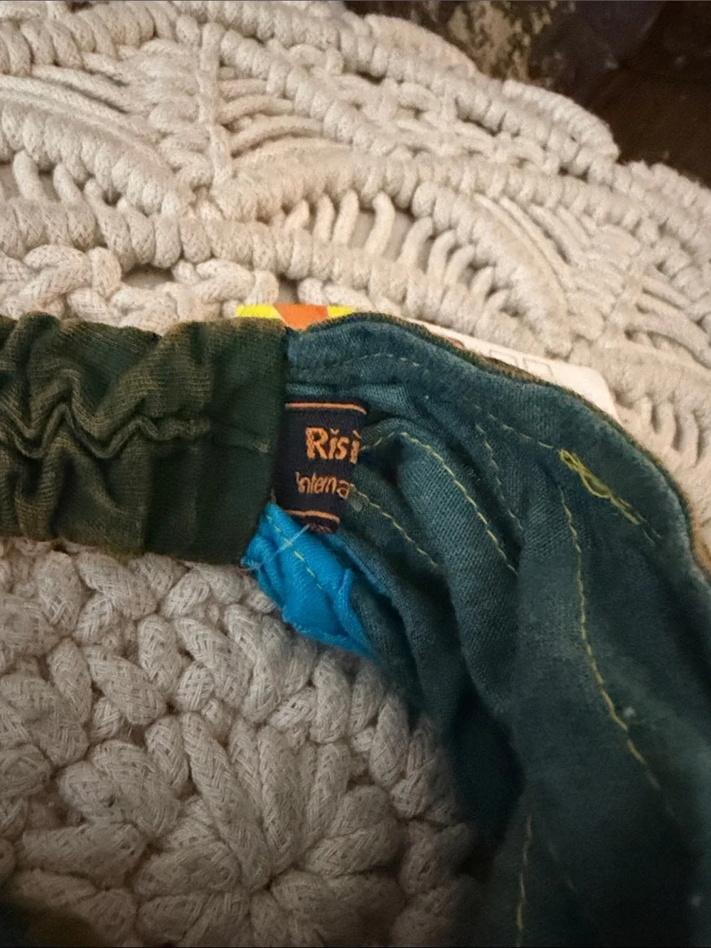 Rising International Teal Slouchy Boho Headband with Turquoise & Coral Accents